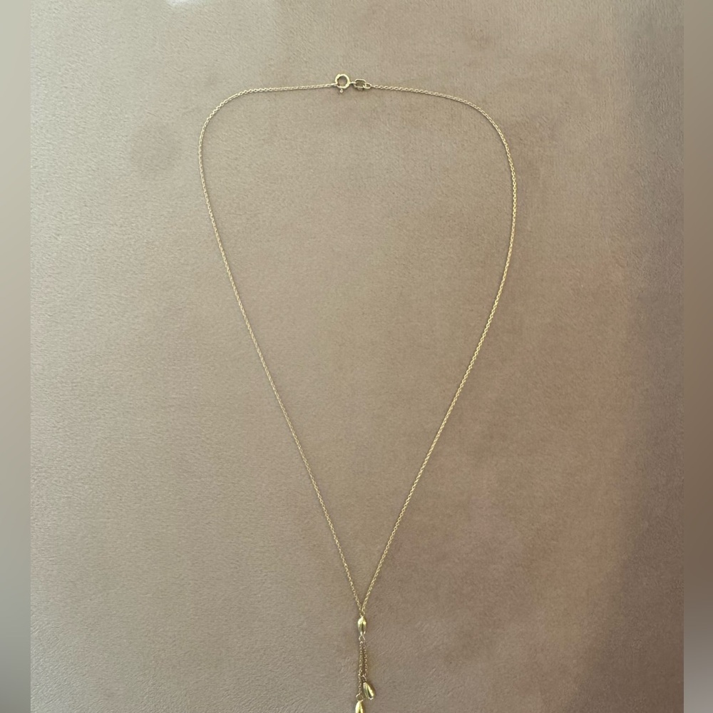18k Elegant Gold Drop Pendant Necklace